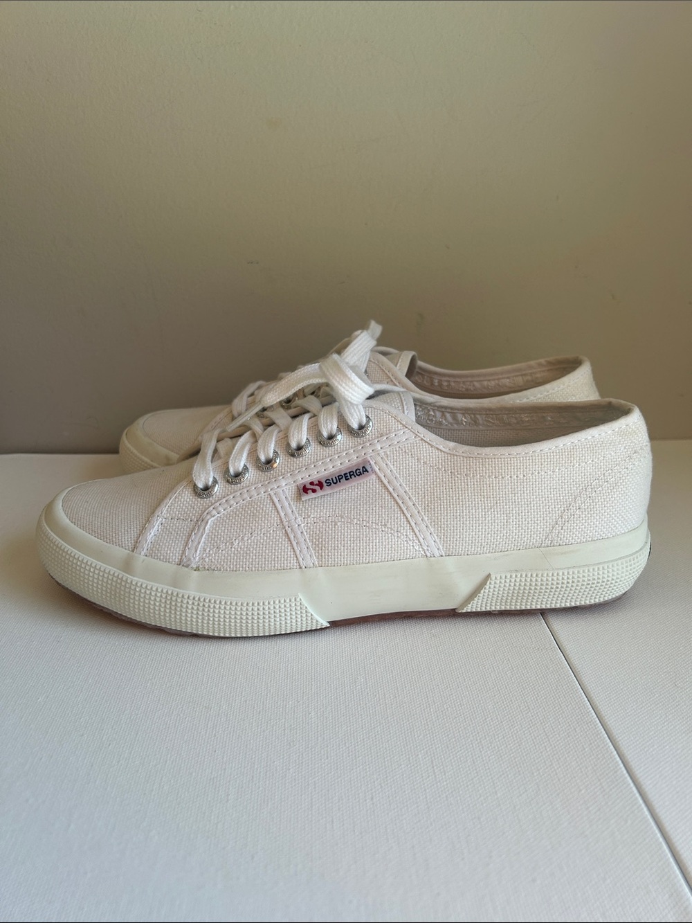 Superga White Canvas Low-Top Sneakers